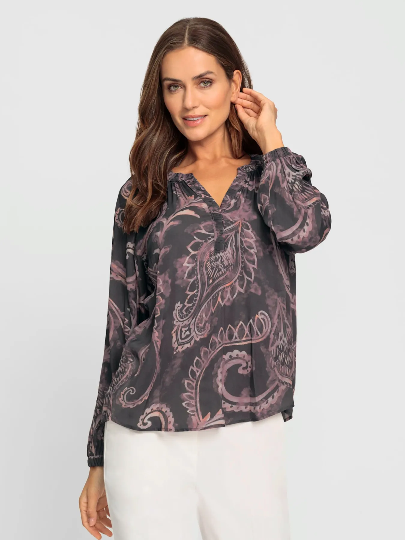 Chemisier imprimé paisley discret