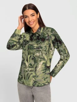 Chemisier joli motif feuilles