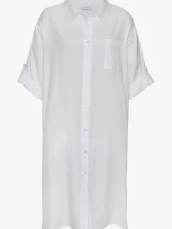 Chemisier long manches 3/4 avec bride et bouton