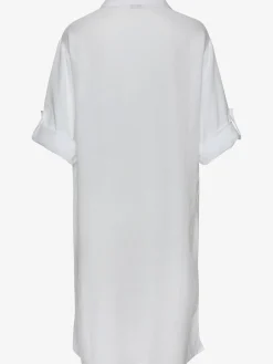 Chemisier long manches 3/4 avec bride et bouton