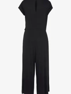 Combinaison pantalon large encolure ronde avec fermeture boutonnée au dos
