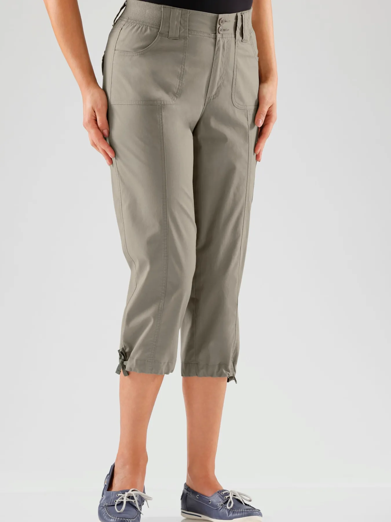 Corsaire sportif ceinture élastique cotelée