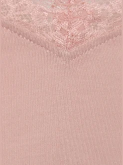 Débardeur avec empiècement en dentelle à l'encolure en v