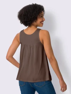 Débardeur dentelle crochetée à l'encolure ronde