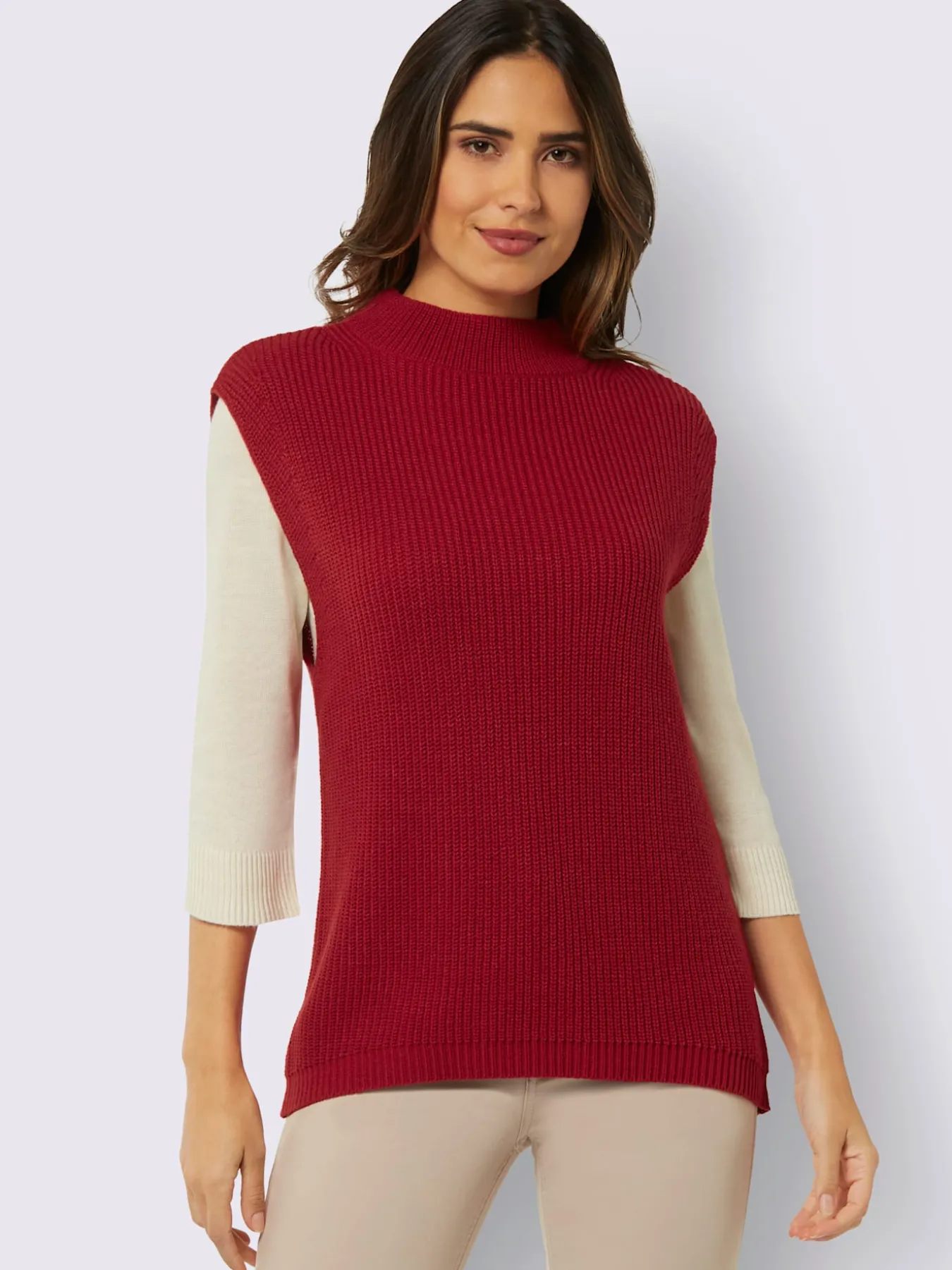 Débardeur en tricot 30% laine vierge (mérinos)