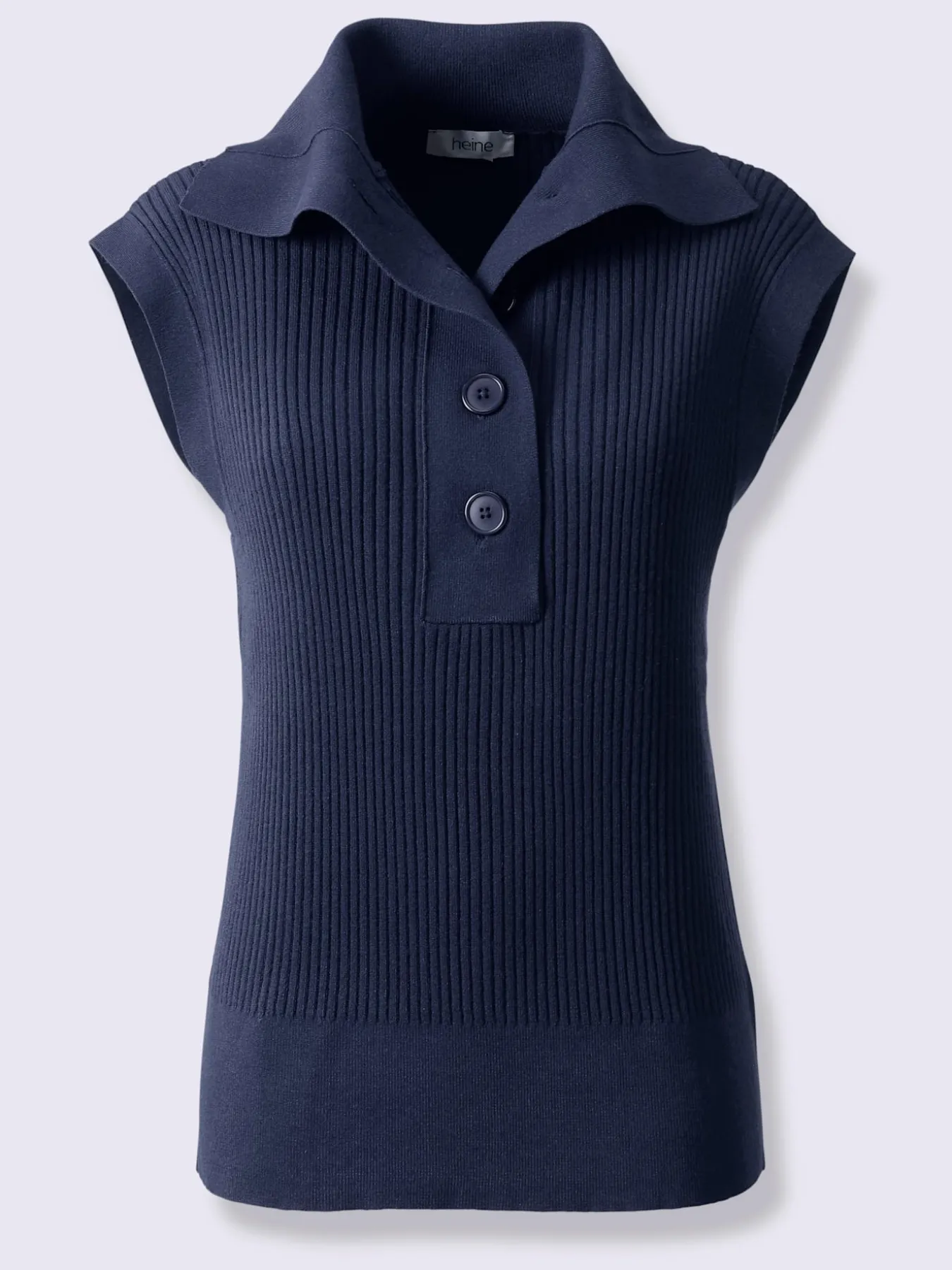 Débardeur en tricot 2 types de cols : col montant ou à revers