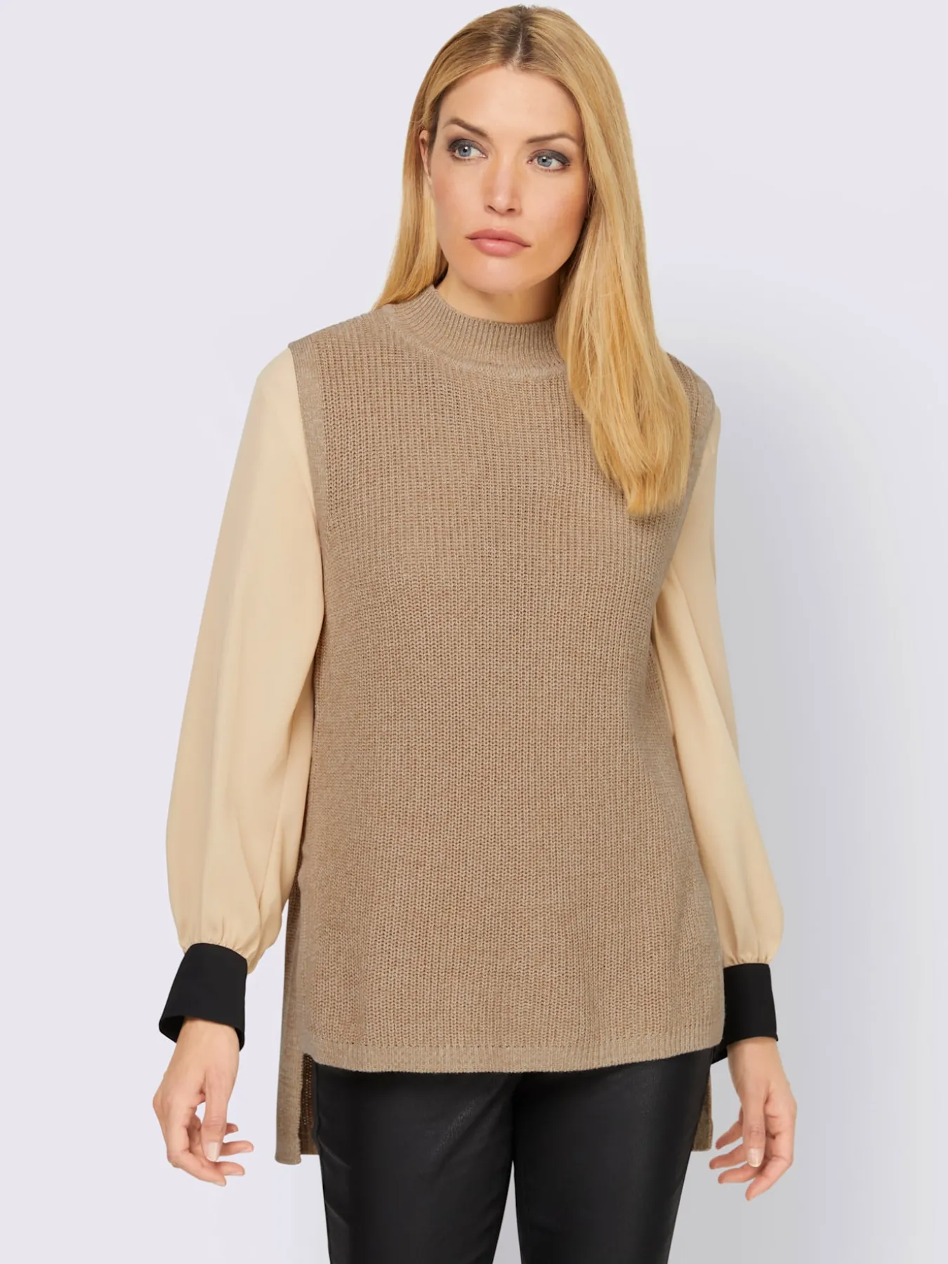 Débardeur en tricot col montant tendance