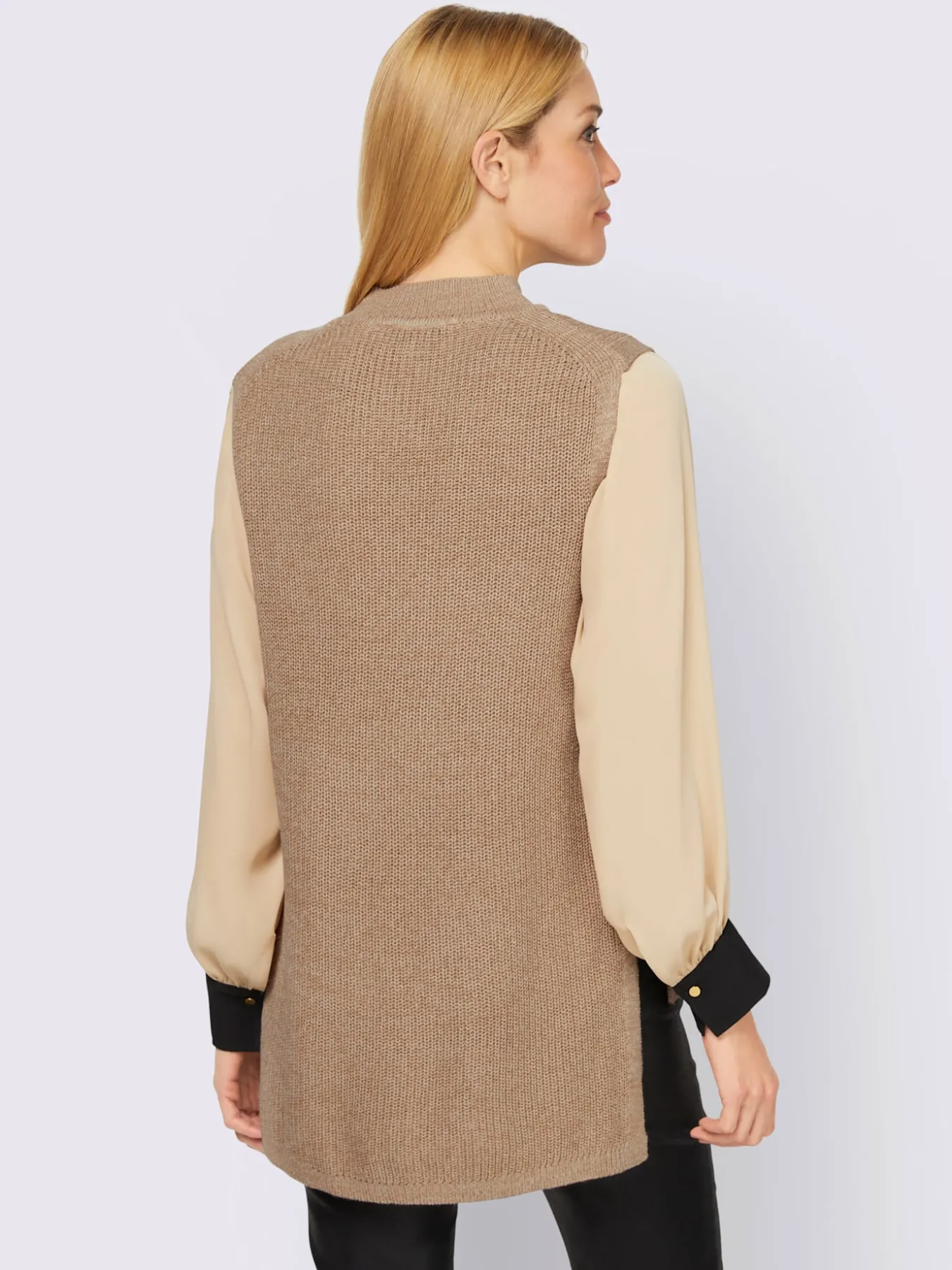 Débardeur en tricot col montant tendance