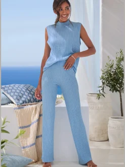 Débardeur en tricot débardeur sans manches en qualité côtelée