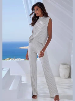 Débardeur en tricot débardeur sans manches en qualité côtelée