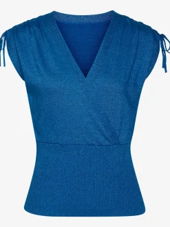 Débardeur en tricot encolure en v aspect superposé