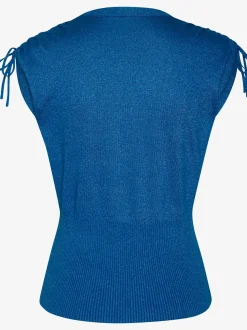 Débardeur en tricot encolure en v aspect superposé