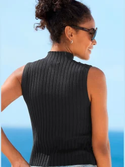 Débardeur en tricot encolure haute