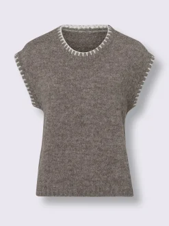 Débardeur en tricot fil moelleux à poils longs