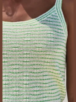 Débardeur en tricot rayures en fils teintés