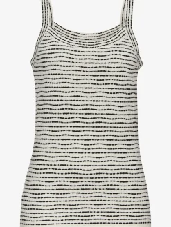 Débardeur en tricot rayures en fils teintés