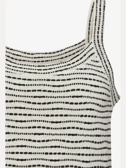 Débardeur en tricot rayures en fils teintés