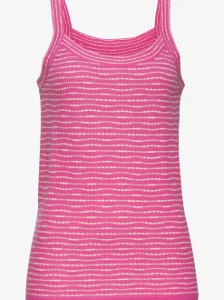 Débardeur en tricot rayures en fils teintés