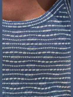 Débardeur en tricot rayures en fils teintés