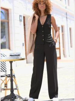 Débardeur gilet de costume à encolure en v profonde