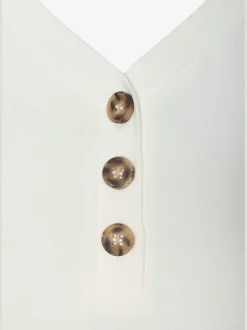 Débardeur patte de boutonnage décorative avec boutons imitation corne