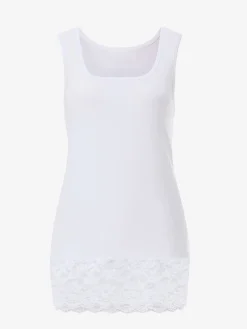 Débardeur très long ourlet dentelle