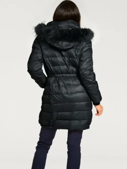 Doudoune imitation fourrure amovible sur capuche amovible