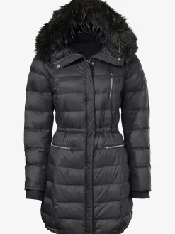 Doudoune imitation fourrure amovible sur capuche amovible