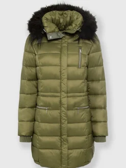 Doudoune imitation fourrure amovible sur capuche amovible