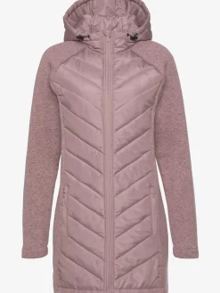 Doudoune manteau matelassé avec tricot polaire doux aux manches