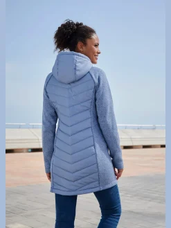 Doudoune manteau matelassé avec tricot polaire doux aux manches