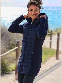 Doudoune manteau matelassé avec tricot polaire doux aux manches
