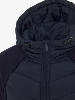 Doudoune manteau matelassé avec tricot polaire doux aux manches