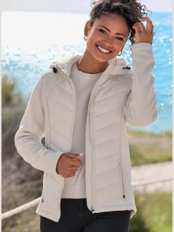 Doudoune veste matelassée en tricot polaire doux aux manches
