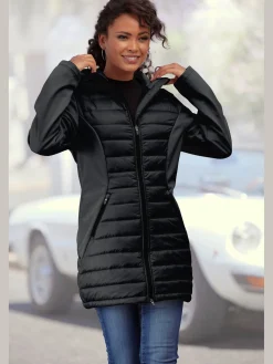 Doudoune veste matelassée avec manches softshell et empiècements