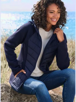 Doudoune veste matelassée en tricot polaire doux aux manches