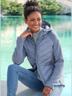 Doudoune veste matelassée en tricot polaire doux aux manches