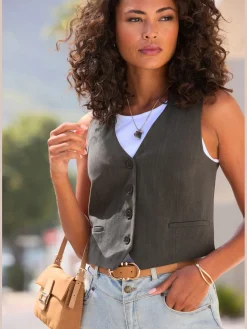 Gilet de costume gilet court élégant