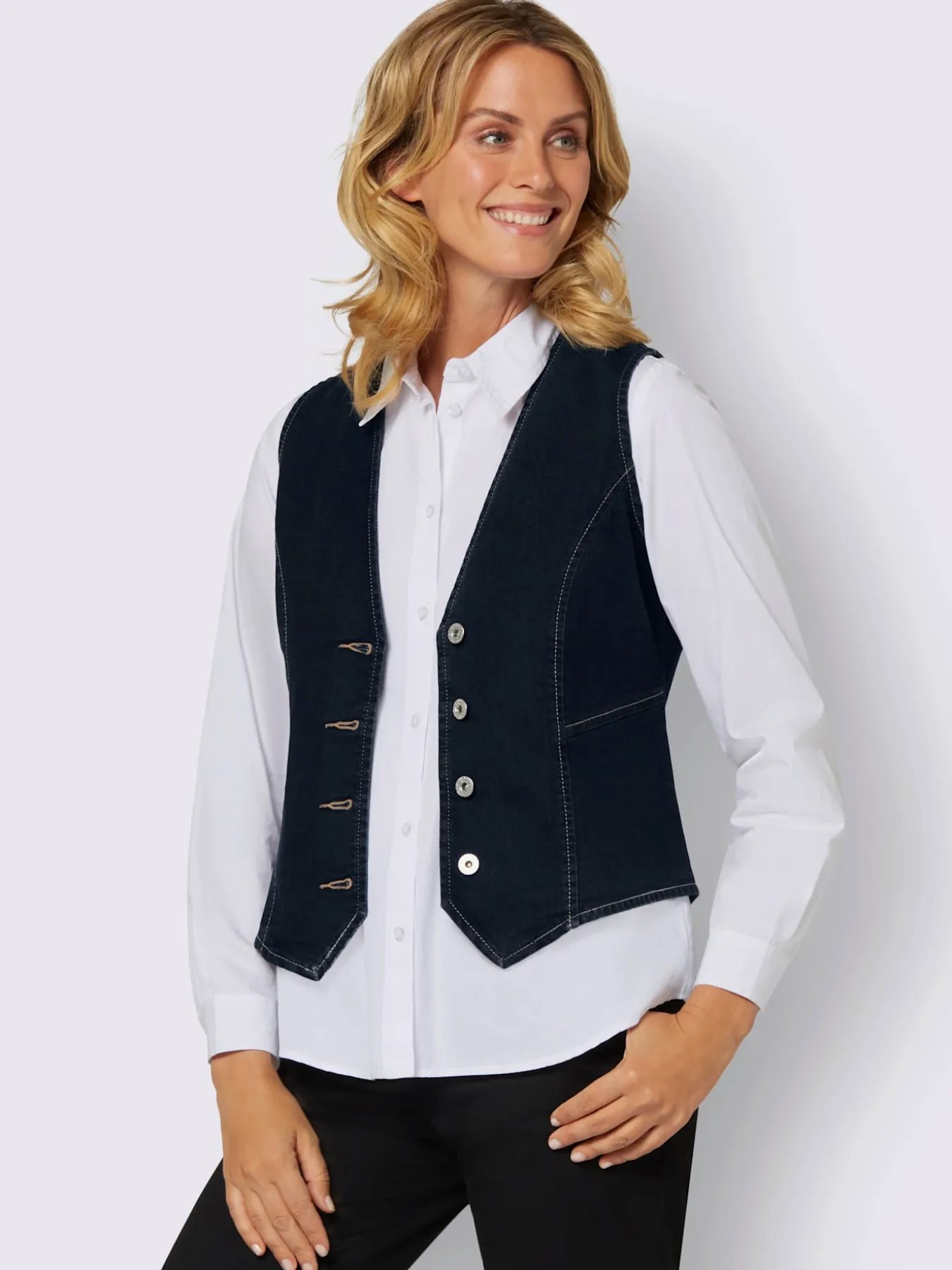 Gilet en jean pourcentage de coton élevé