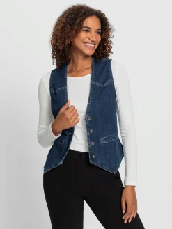 Gilet en jean qualité coton doux sur la peau