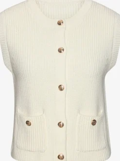Gilet en tricot boutons fonctionnels dorés