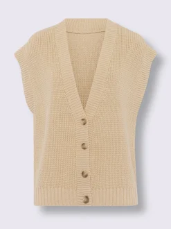 Gilet en tricot fil brillant couleur or