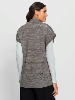 Gilet en tricot fil chiné doux