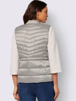 Gilet femme matelassé avec liens larges pailletés