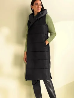 Gilet long à capuche
