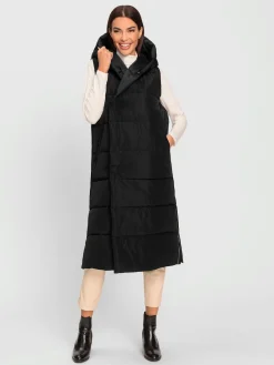 Gilet long à capuche
