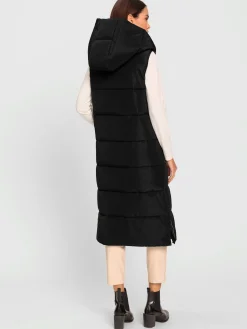 Gilet long à capuche