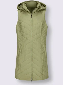 Gilet long capuche amovible