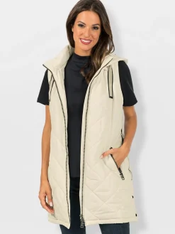 Gilet long capuche amovible
