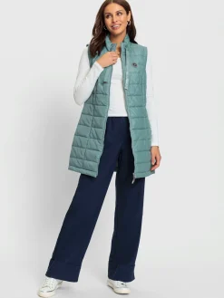 Gilet long coutures flatlock argent